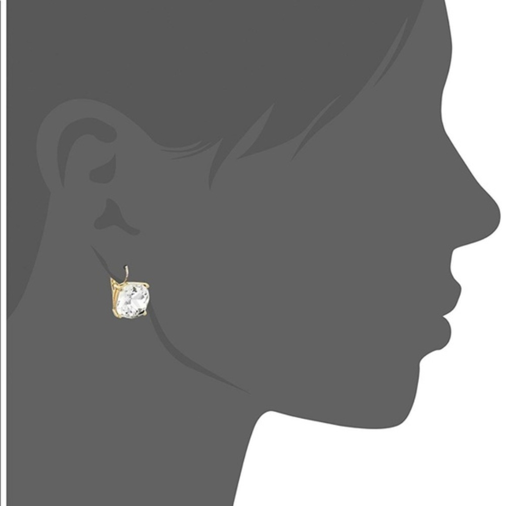 Kate Spade 14k Gold Filled Lever Back Clear Gold Round Gumdrop Authentic New - Picture 5 of 6